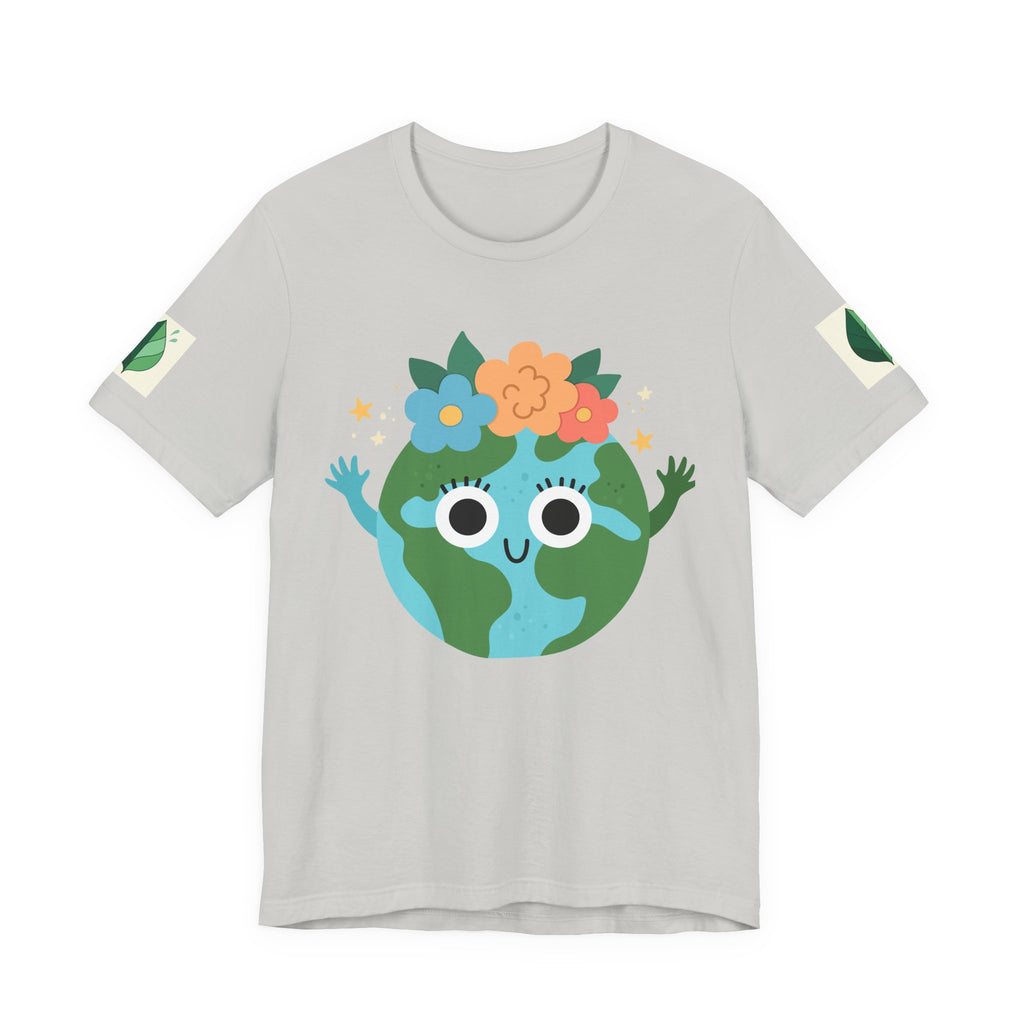 Smiling Earth Unisex Tee - Eco-Friendly Whimsical Design for Nature Lovers and Environmental Advocates